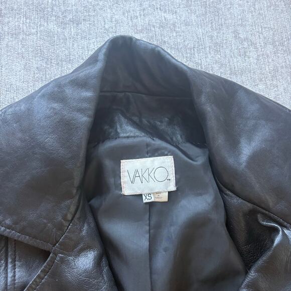 Vakko Genuine Black Leather Biker Jacket - Picture 4 of 8